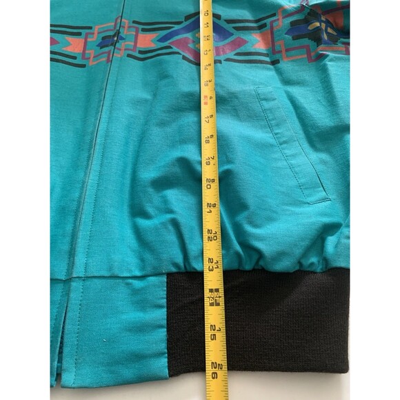 Vintage Wrangler Brushpopper Jacket Western Aztec Blue Mens M 90s Southwestern - Picture 6 of 16